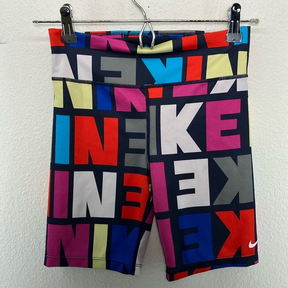 Nike‎ bicycle girls shorts medium Nike Kids Obsidian All Print Dri-FIT medium